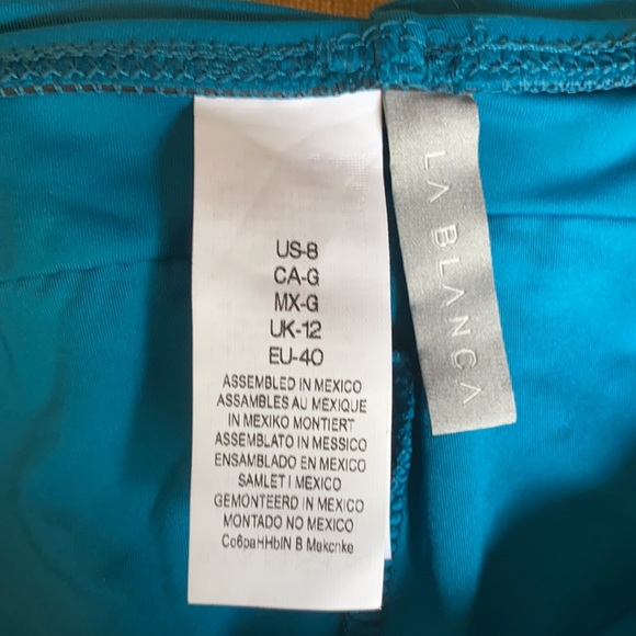 La Blanca Teal Bikini Bottoms S-8 - Picture 4 of 6